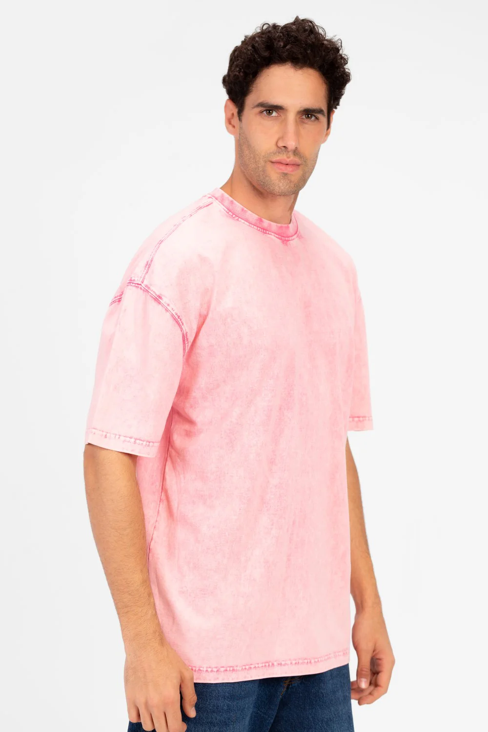 Men's Basic Oversized Half Sleeve Washed T-Shirt - Image 7