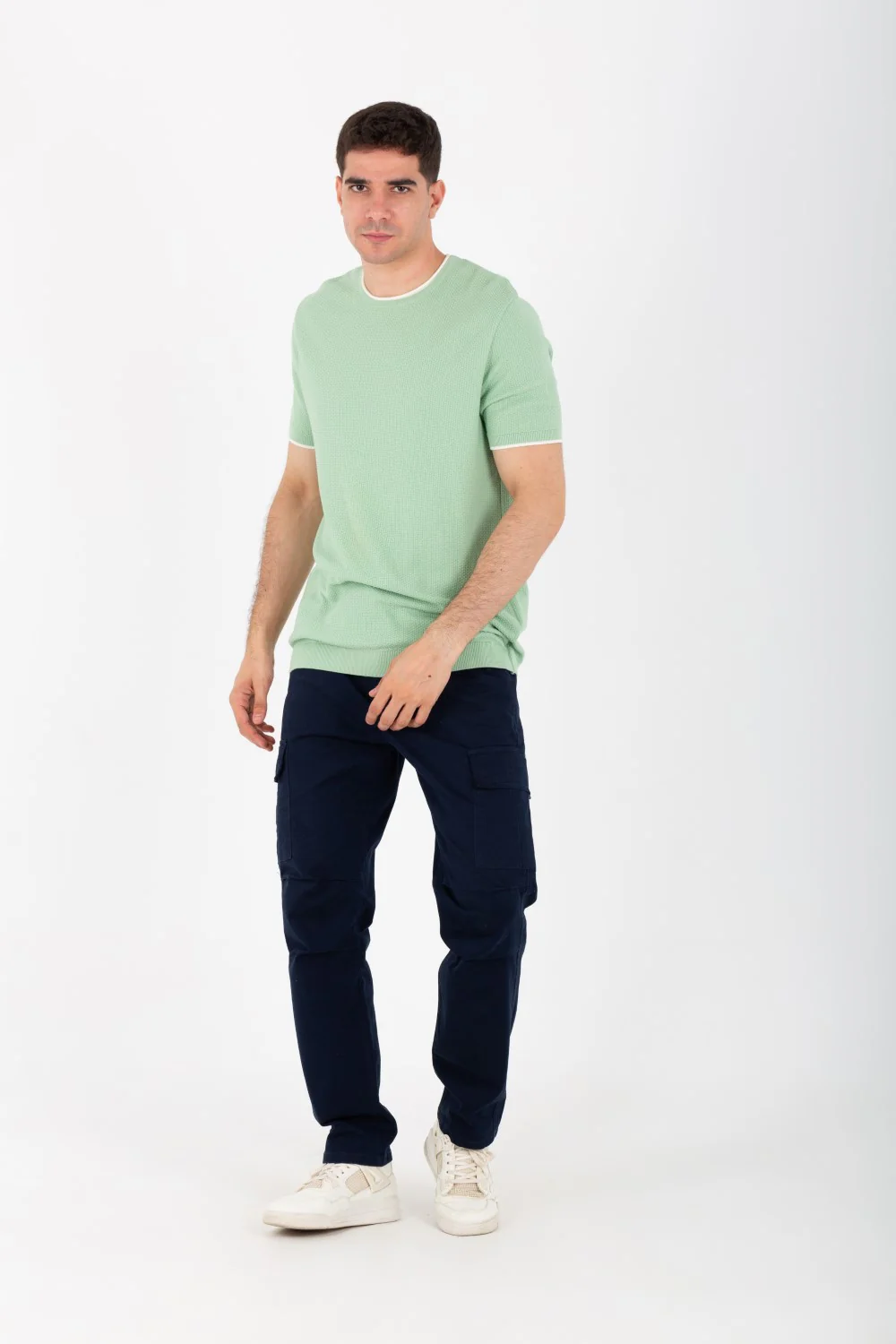 Mens Basic Plain Half Sleeves Round Neck T-shirt Slim Fit - Image 3
