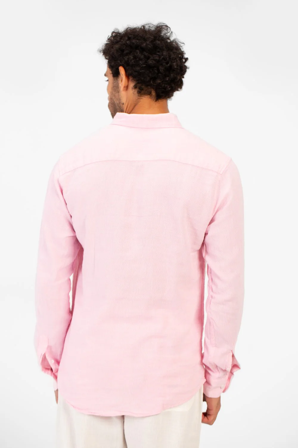 Men's Basic Plain Linen Shirt High Quality Regular Fit Long Sleeve - Image 10