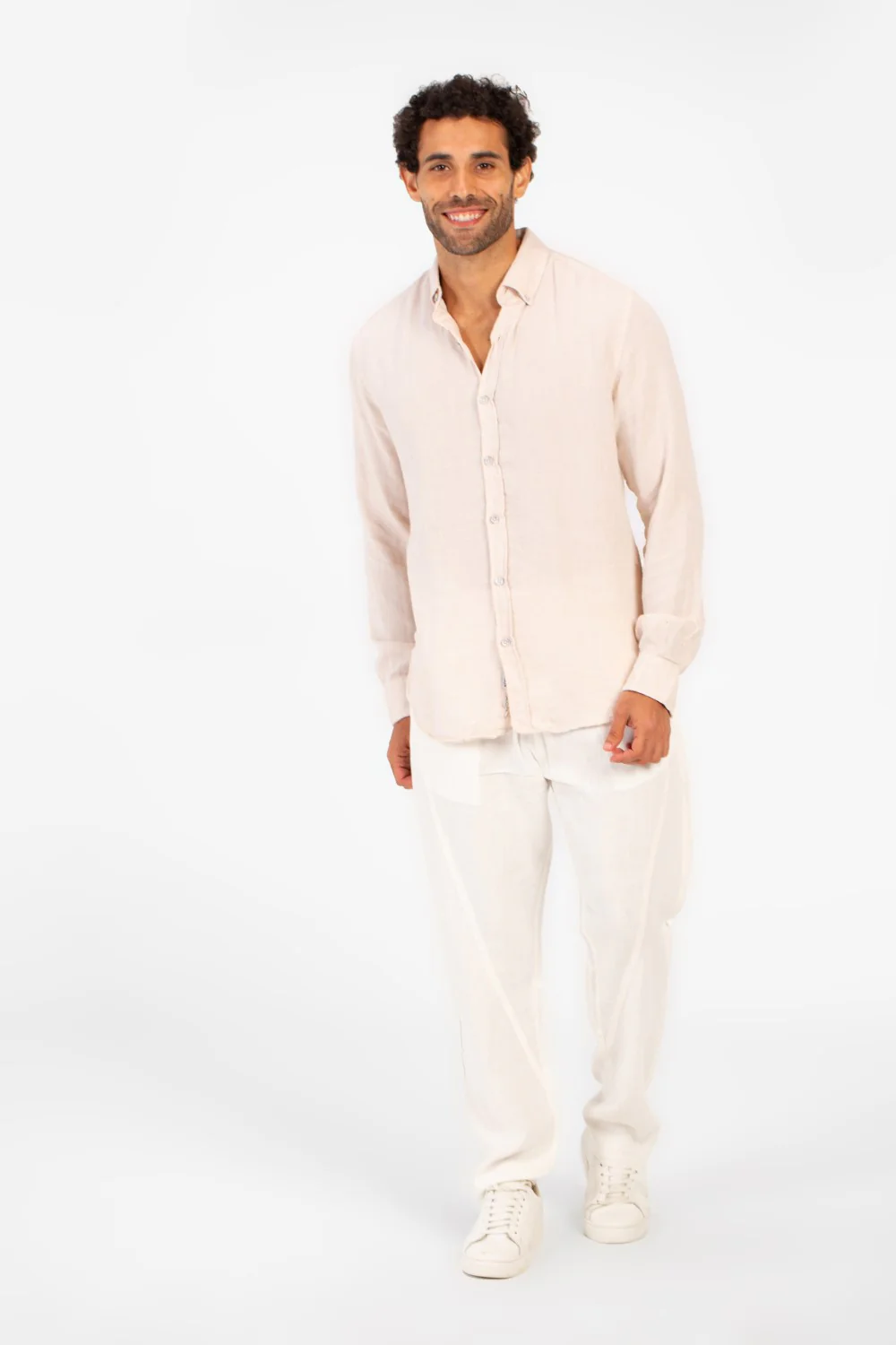 Men's Basic Plain Linen Shirt High Quality Regular Fit Long Sleeve - Image 4