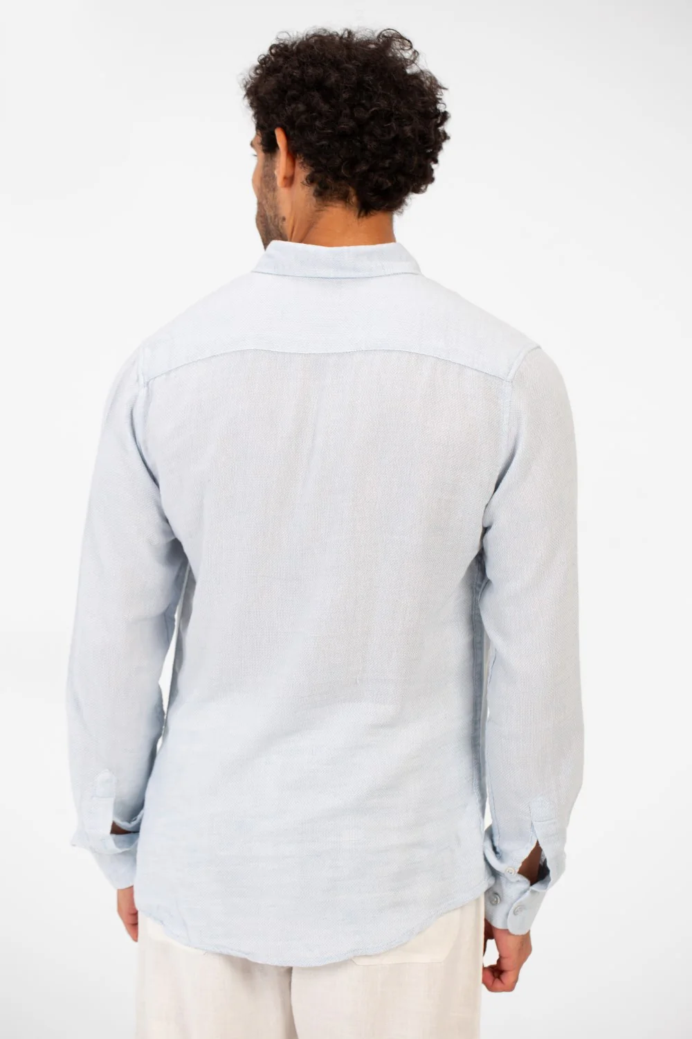 Men's Basic Plain Linen Shirt High Quality Regular Fit Long Sleeve - Image 6