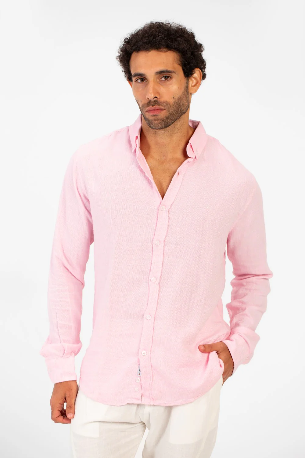 Men's Basic Plain Linen Shirt High Quality Regular Fit Long Sleeve - Image 9