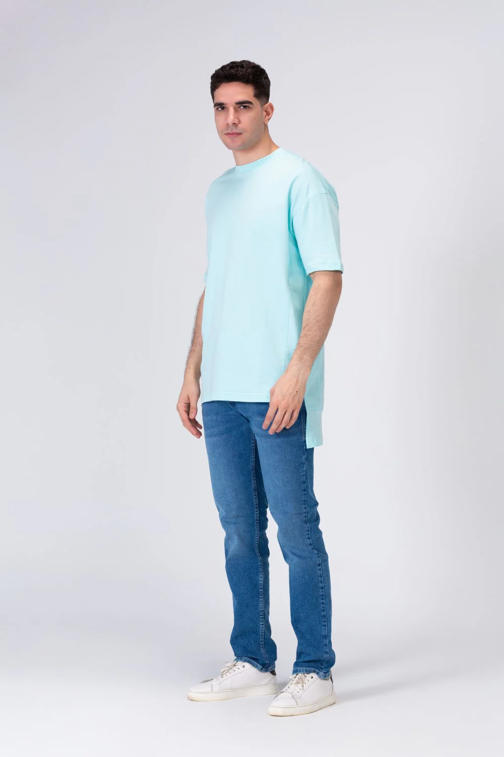 Mens Basic Plain Long Back T-shirt With A Unique Modern Cut - Image 7