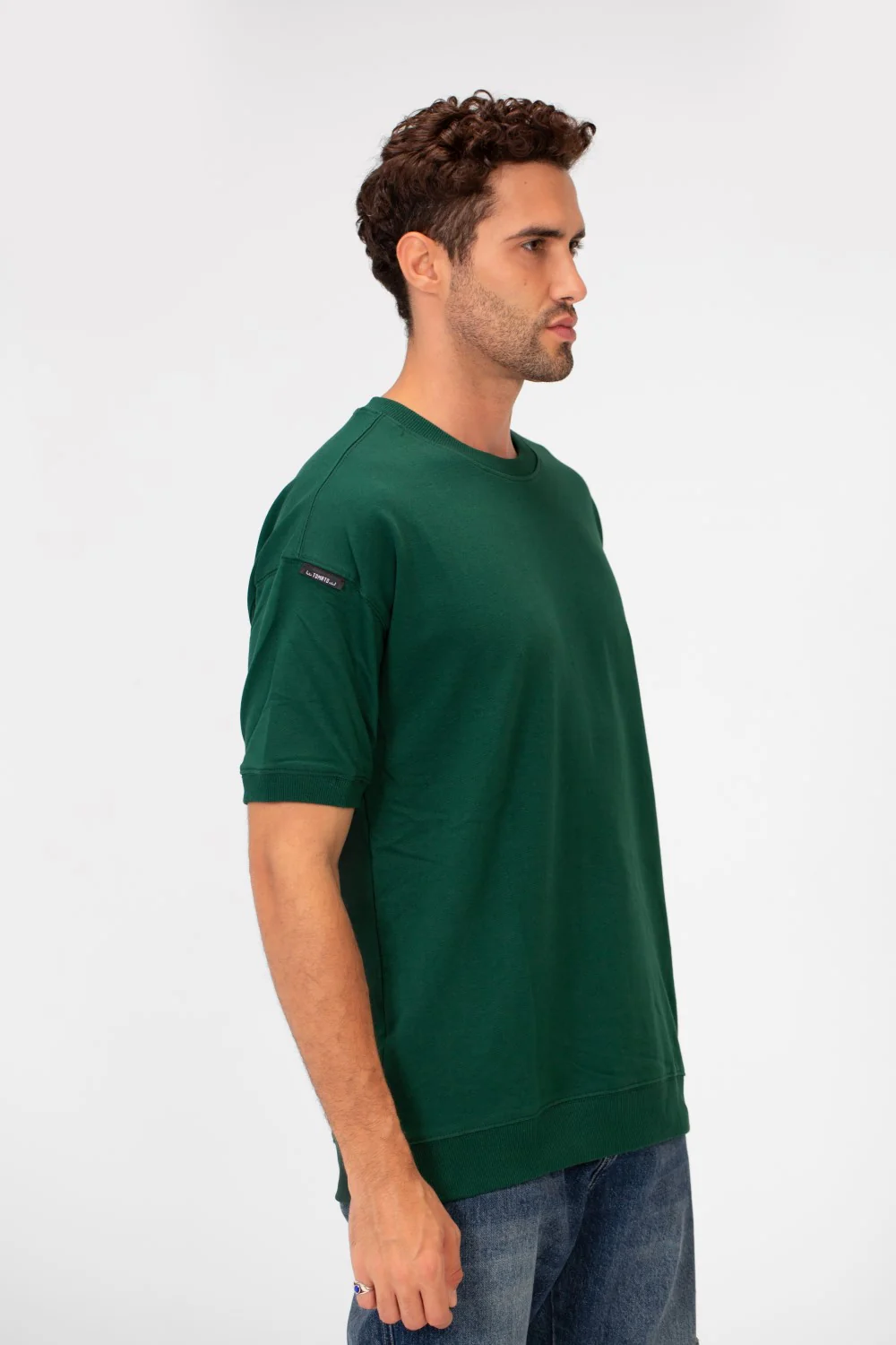 Men's Basic Plain Oversized Summer Melton Regular Fit Short Sleeves T-Shirt In Modern Cut - Image 7