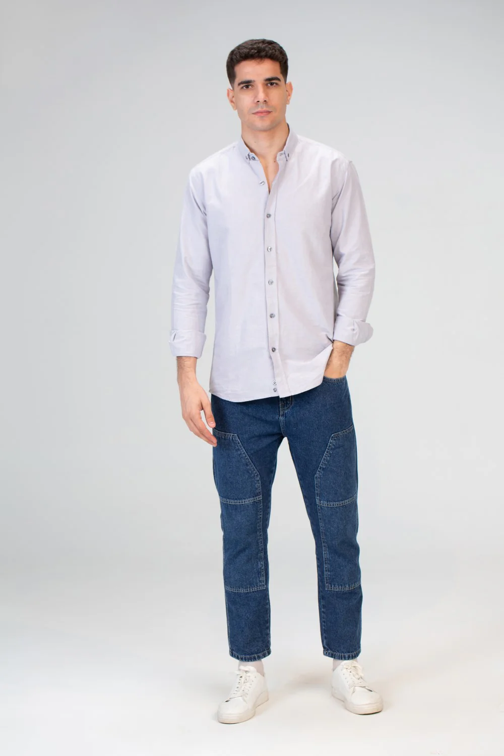 Mens Basic Plain Slim Fit Long Sleeves Shirt - Image 10