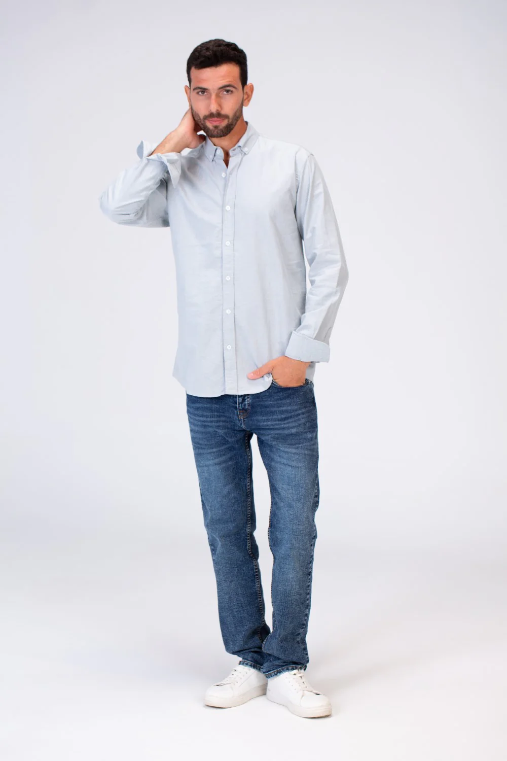 Mens Basic Plain Slim Fit Long Sleeves Shirt - Image 21