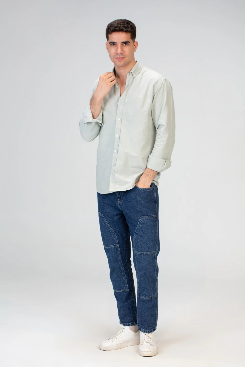 Mens Basic Plain Slim Fit Long Sleeves Shirt - Image 25