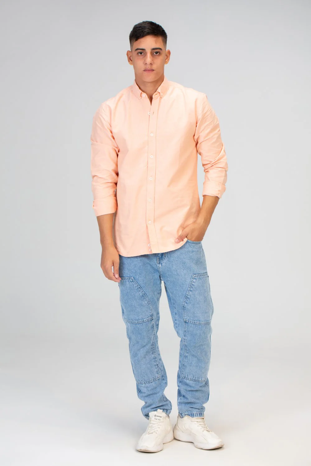 Mens Basic Plain Slim Fit Long Sleeves Shirt - Image 28