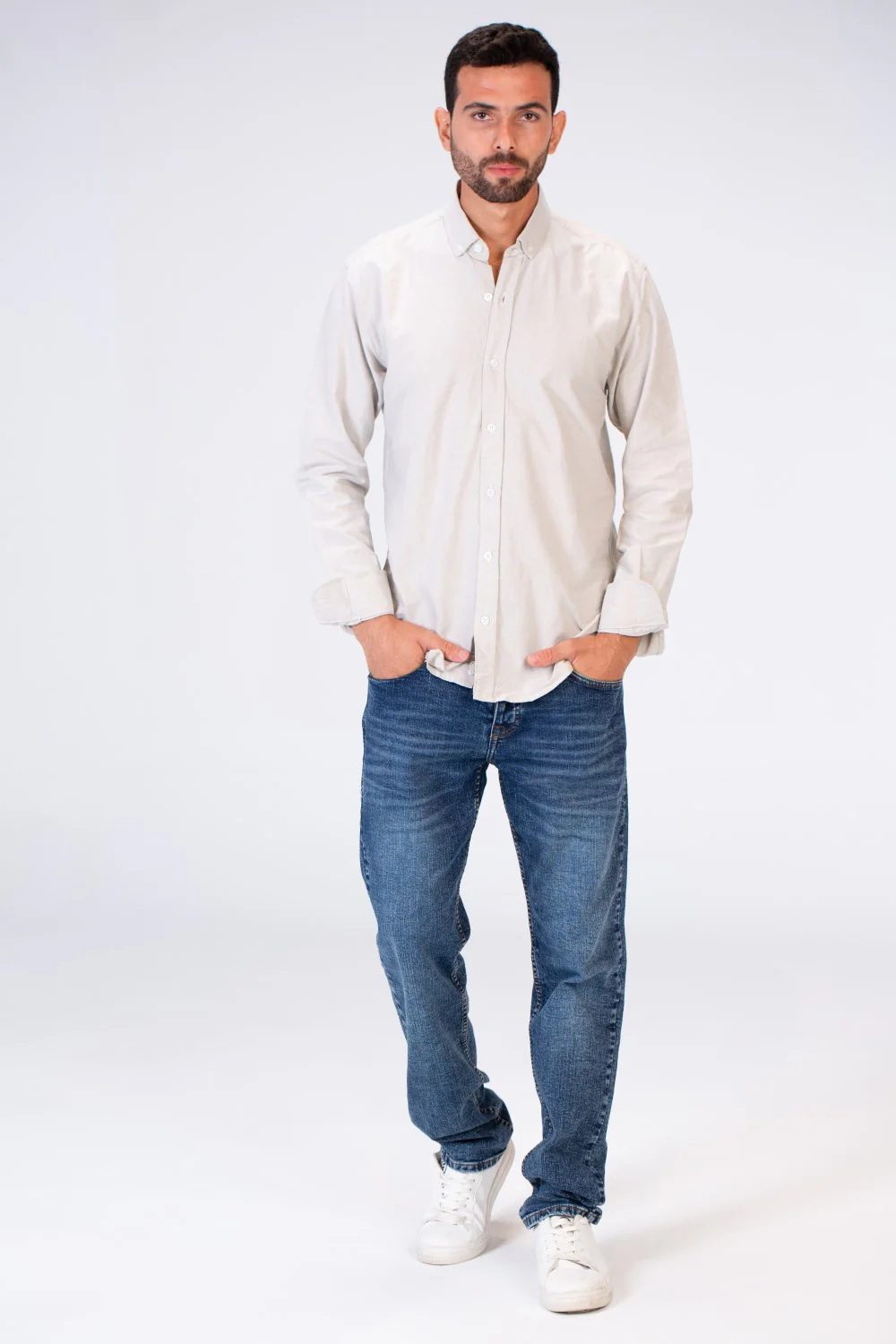 Mens Basic Plain Slim Fit Long Sleeves Shirt - Image 3