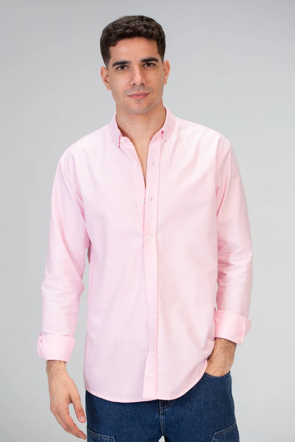 Mens Basic Plain Slim Fit Long Sleeves Shirt - Image 33
