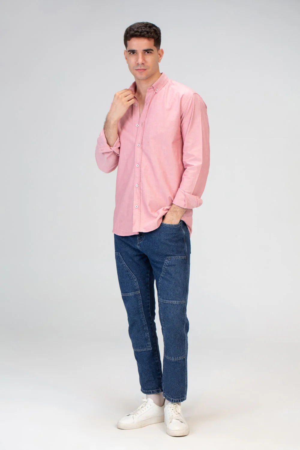 Mens Basic Plain Slim Fit Long Sleeves Shirt - Image 34