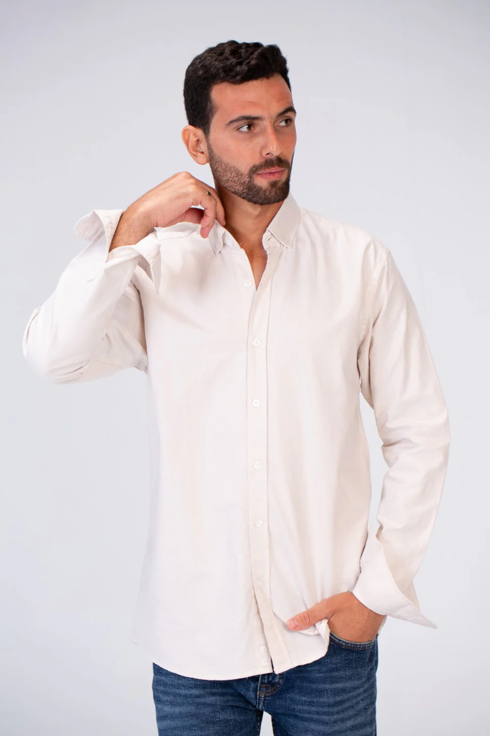 Mens Basic Plain Slim Fit Long Sleeves Shirt - Image 37