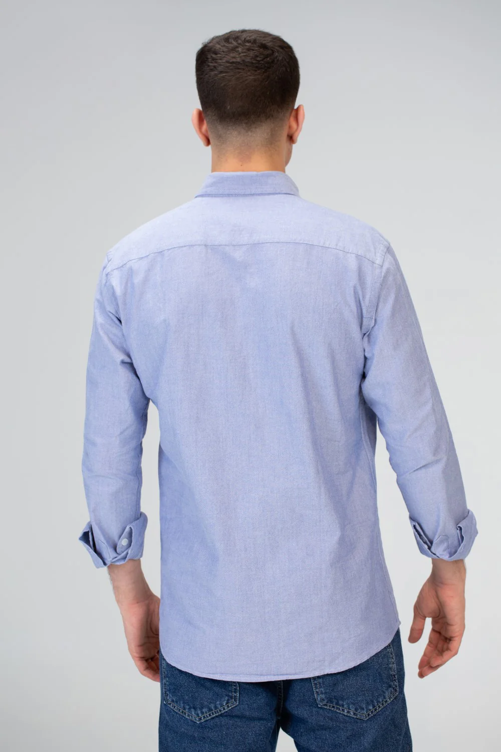 Mens Basic Plain Slim Fit Long Sleeves Shirt - Image 8