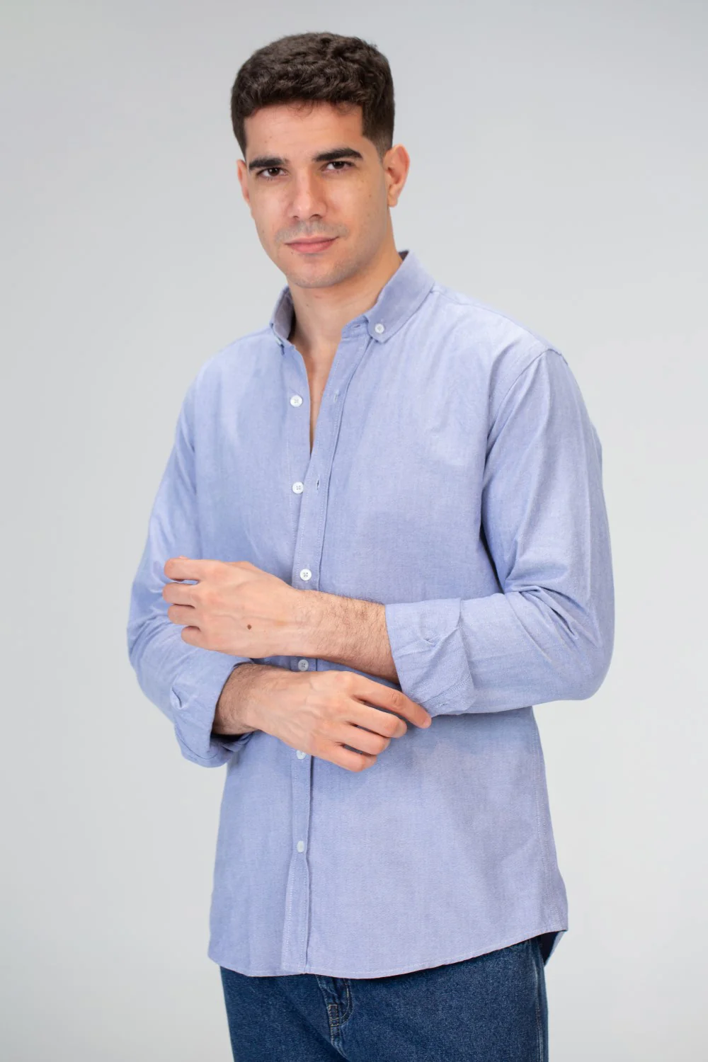 Mens Basic Plain Slim Fit Long Sleeves Shirt - Image 9