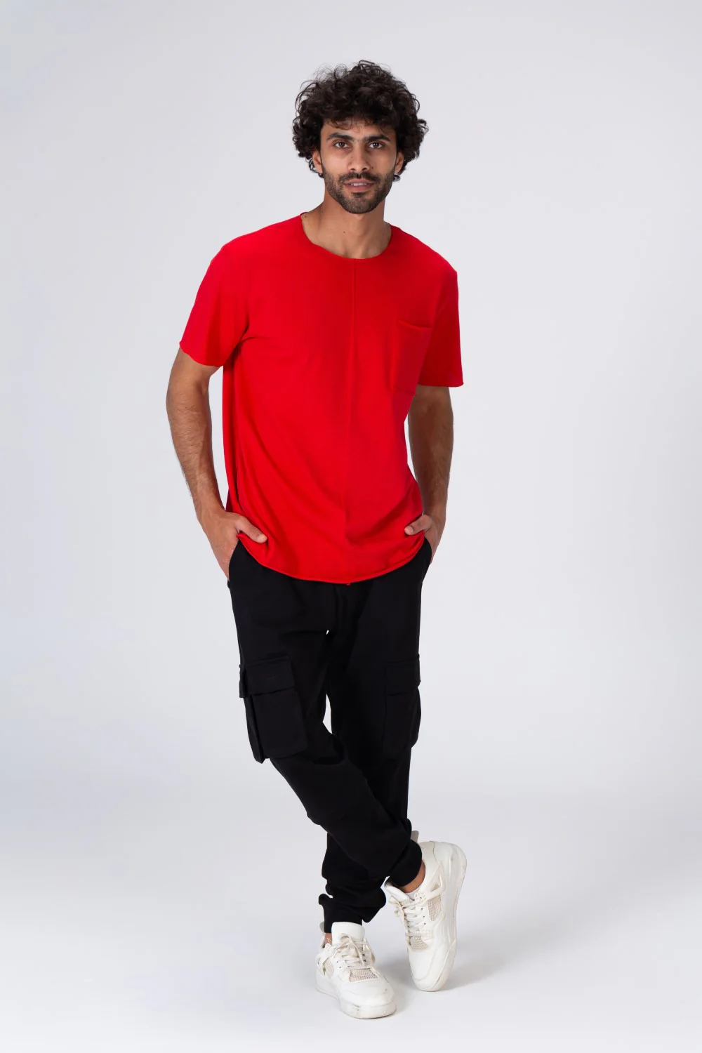 Mens Basic Plain T-shirt With Half Sleeve And A Front Pocket - Image 7