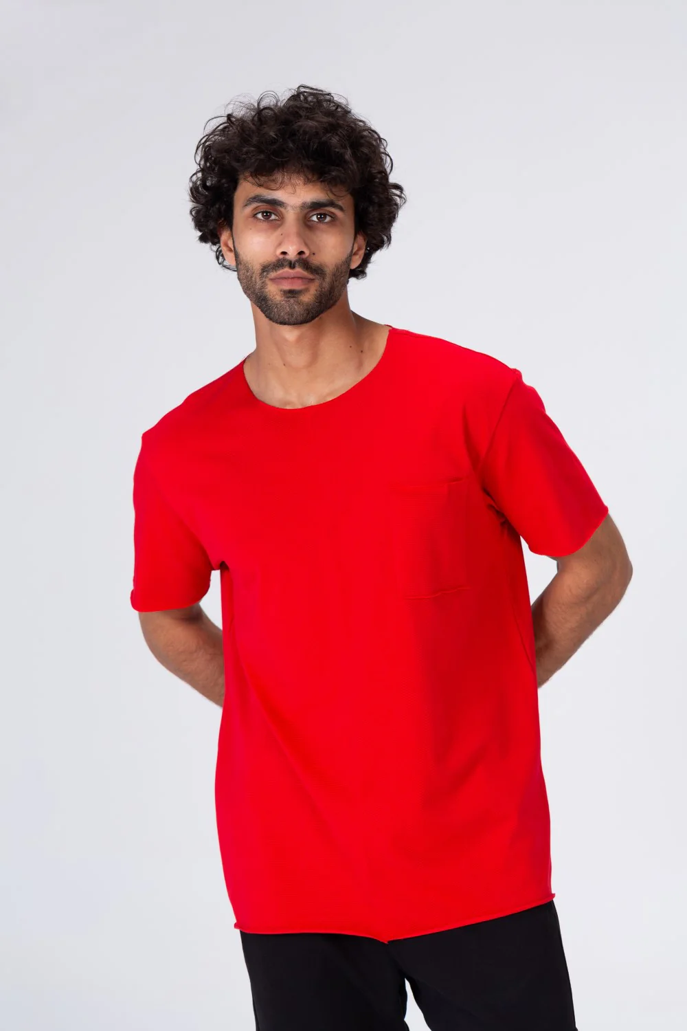 Mens Basic Plain T-shirt With Half Sleeve And A Front Pocket - Image 9