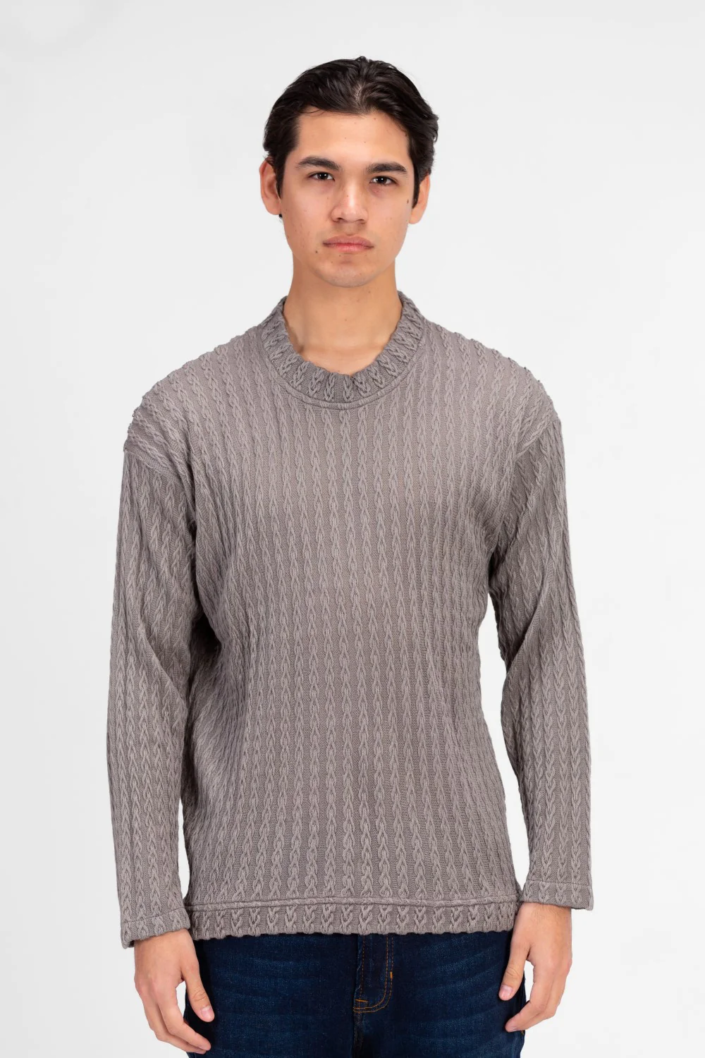 Men's Basic Round Neck Knitted Sweater Pullover