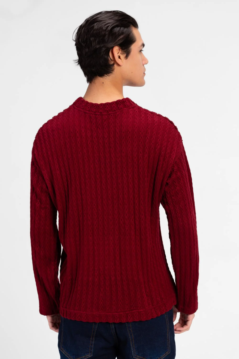 Men's Basic Round Neck Knitted Sweater Pullover - Image 10
