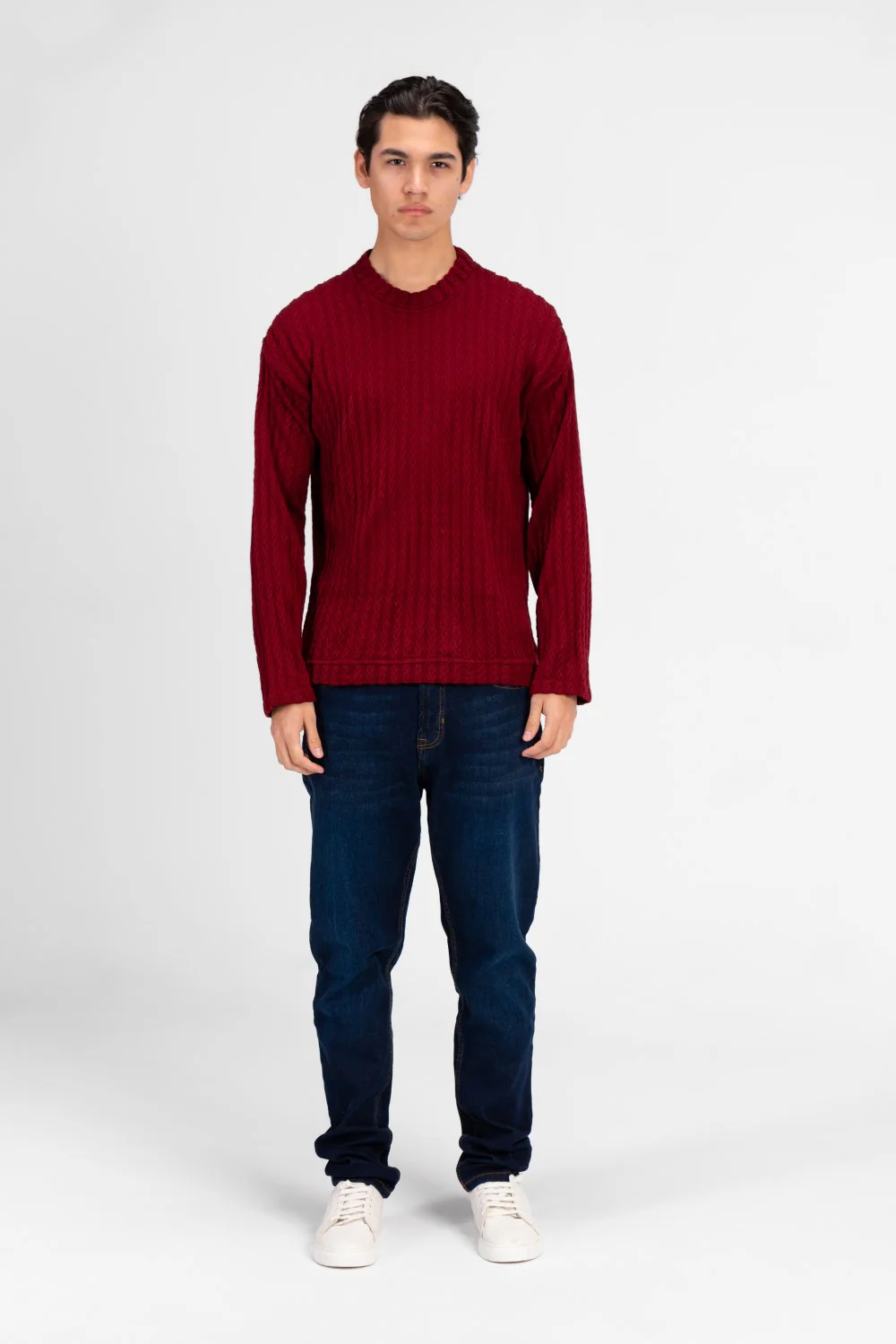 Men's Basic Round Neck Knitted Sweater Pullover - Image 12