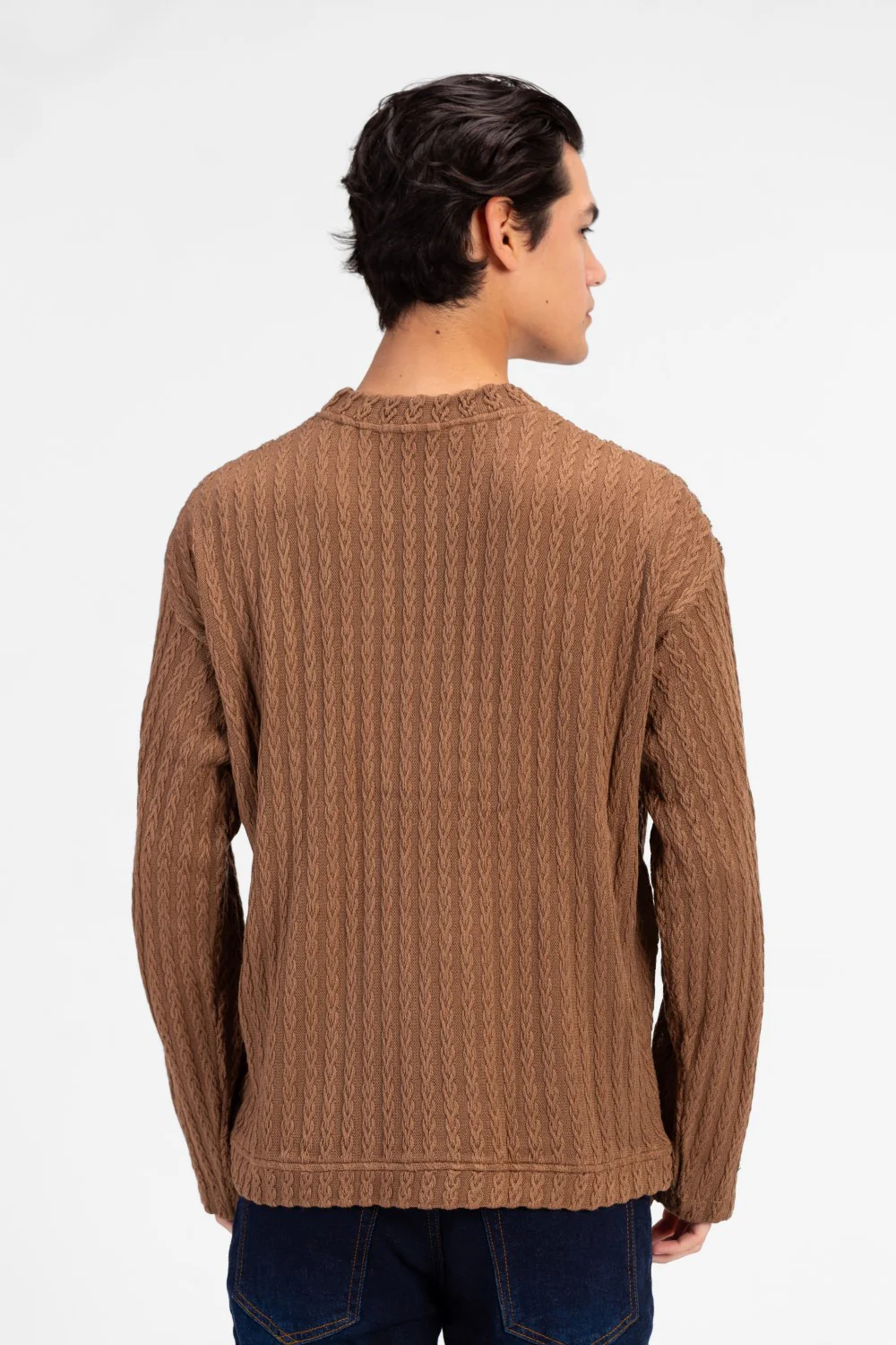 Men's Basic Round Neck Knitted Sweater Pullover - Image 6