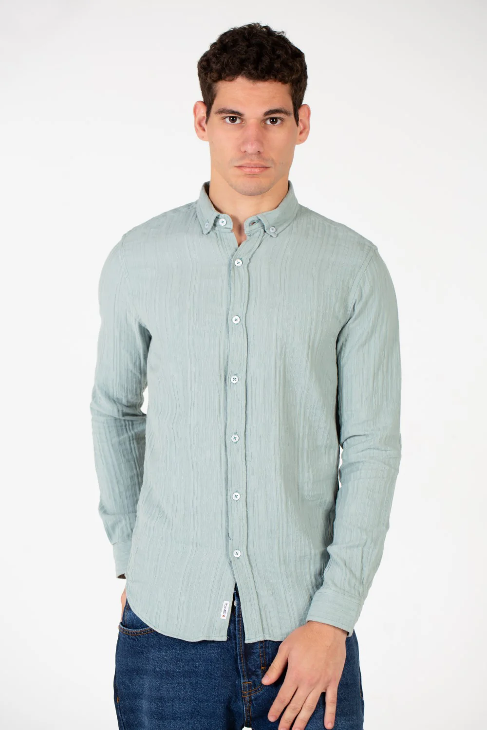 Men's Basic Slim Fit Collar Long Sleeve Shirt - Image 13