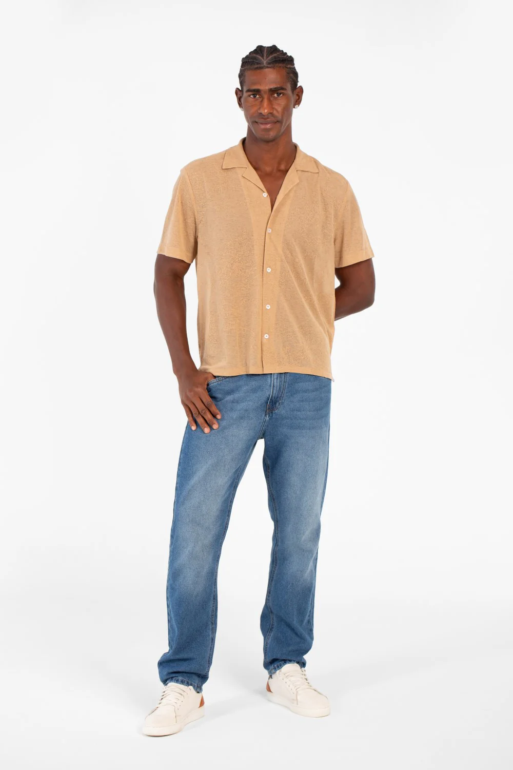 Men's Basic Slim Fit Half Sleeve Transparent Mesh Shirt - Image 4