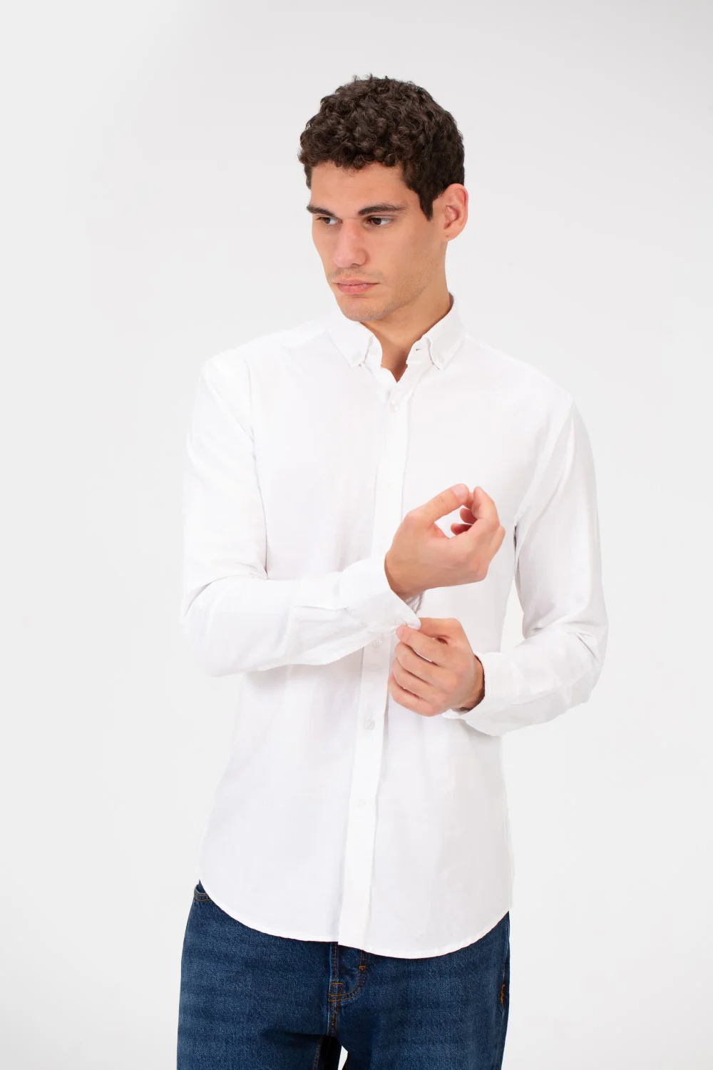 Men's Basic Slim Fit Long Sleeve Shirt - Image 44