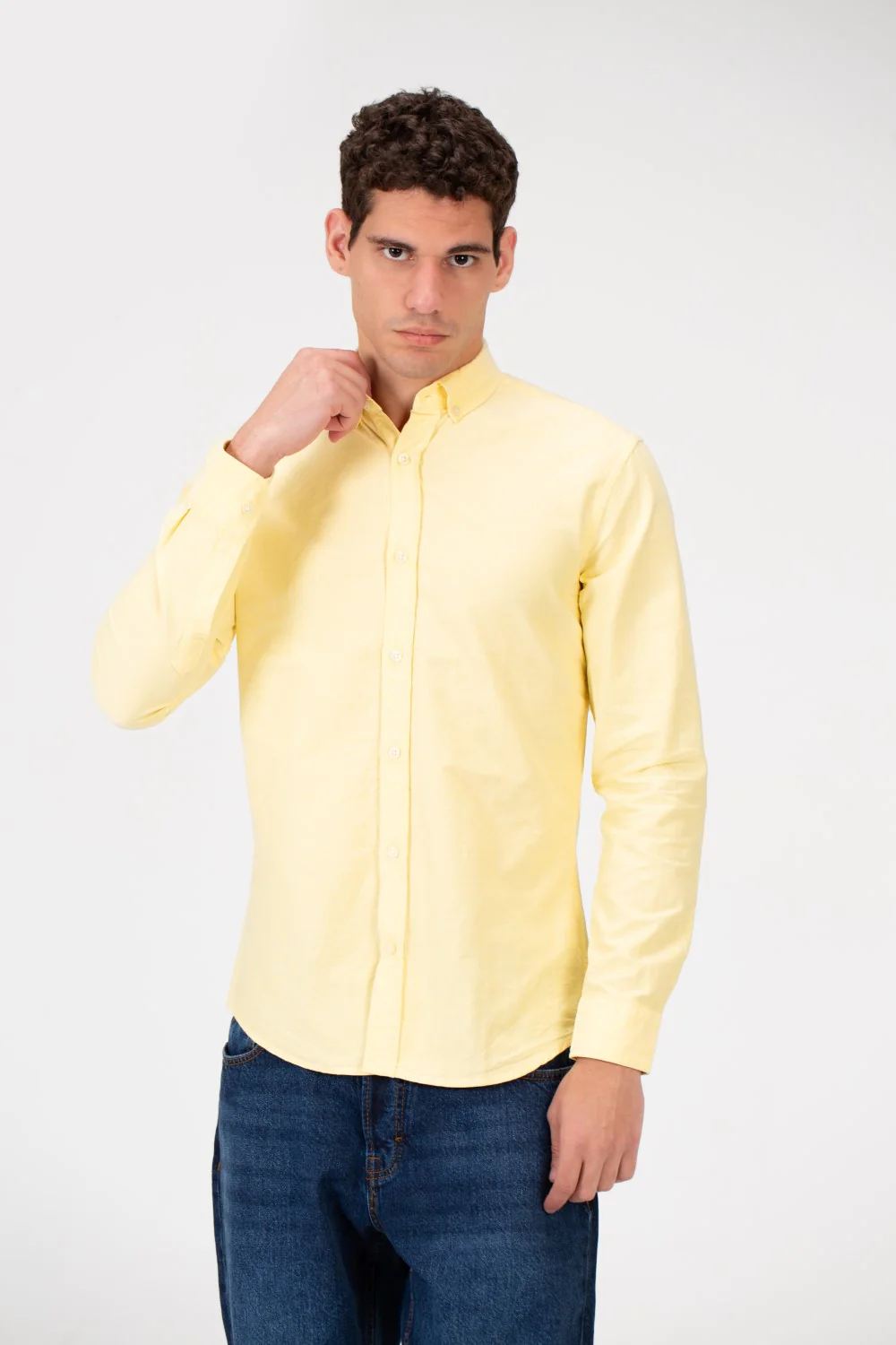 Men's Basic Slim Fit Long Sleeve Shirt - Image 48