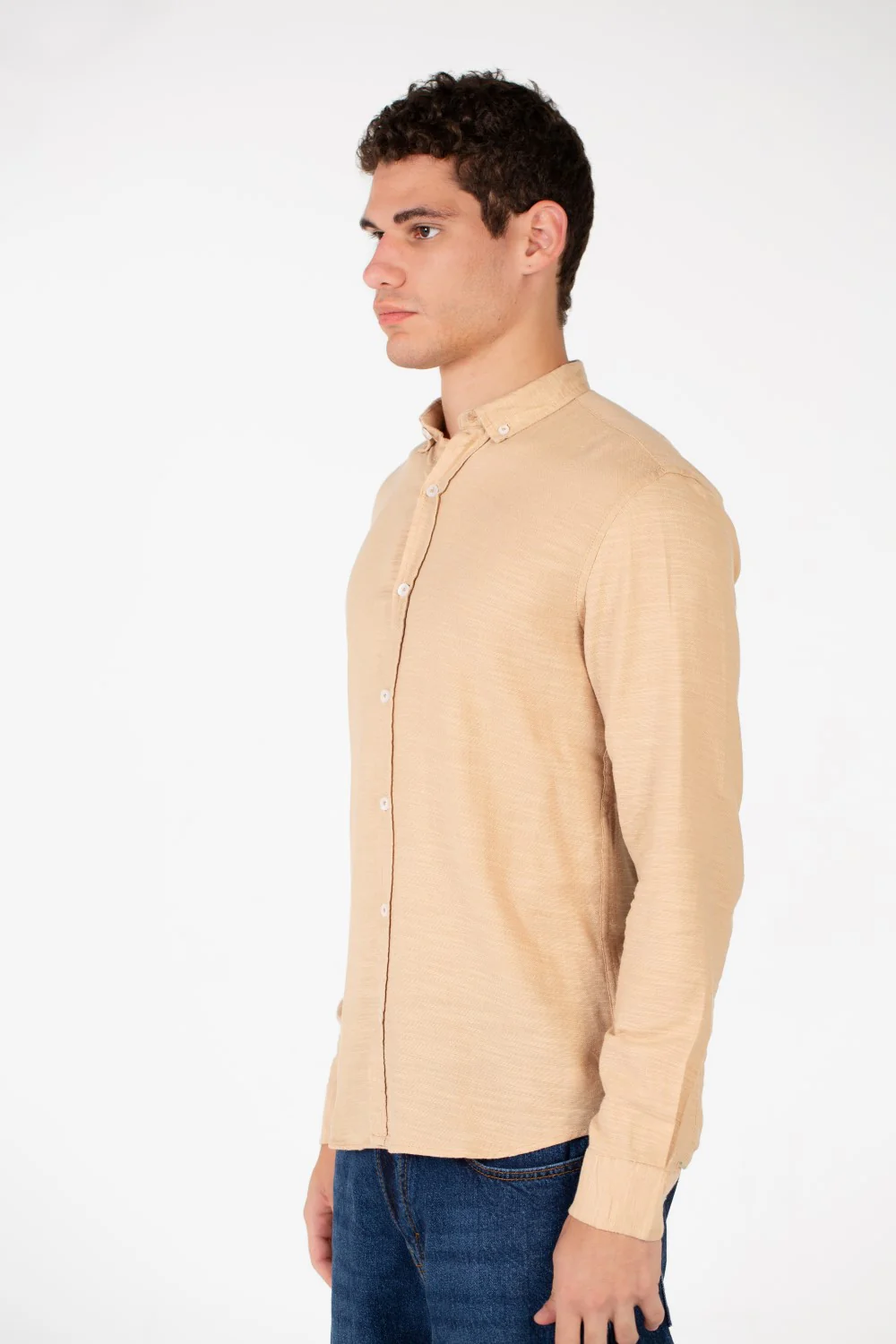 Men's Basic Slim Fit Long Sleeved Shirt - Image 3