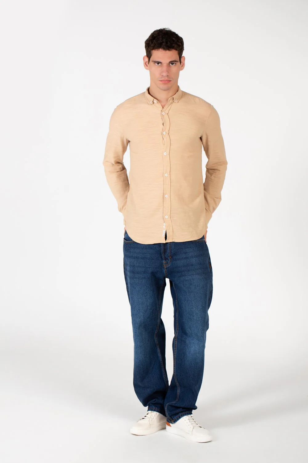 Men's Basic Slim Fit Long Sleeved Shirt - Image 4