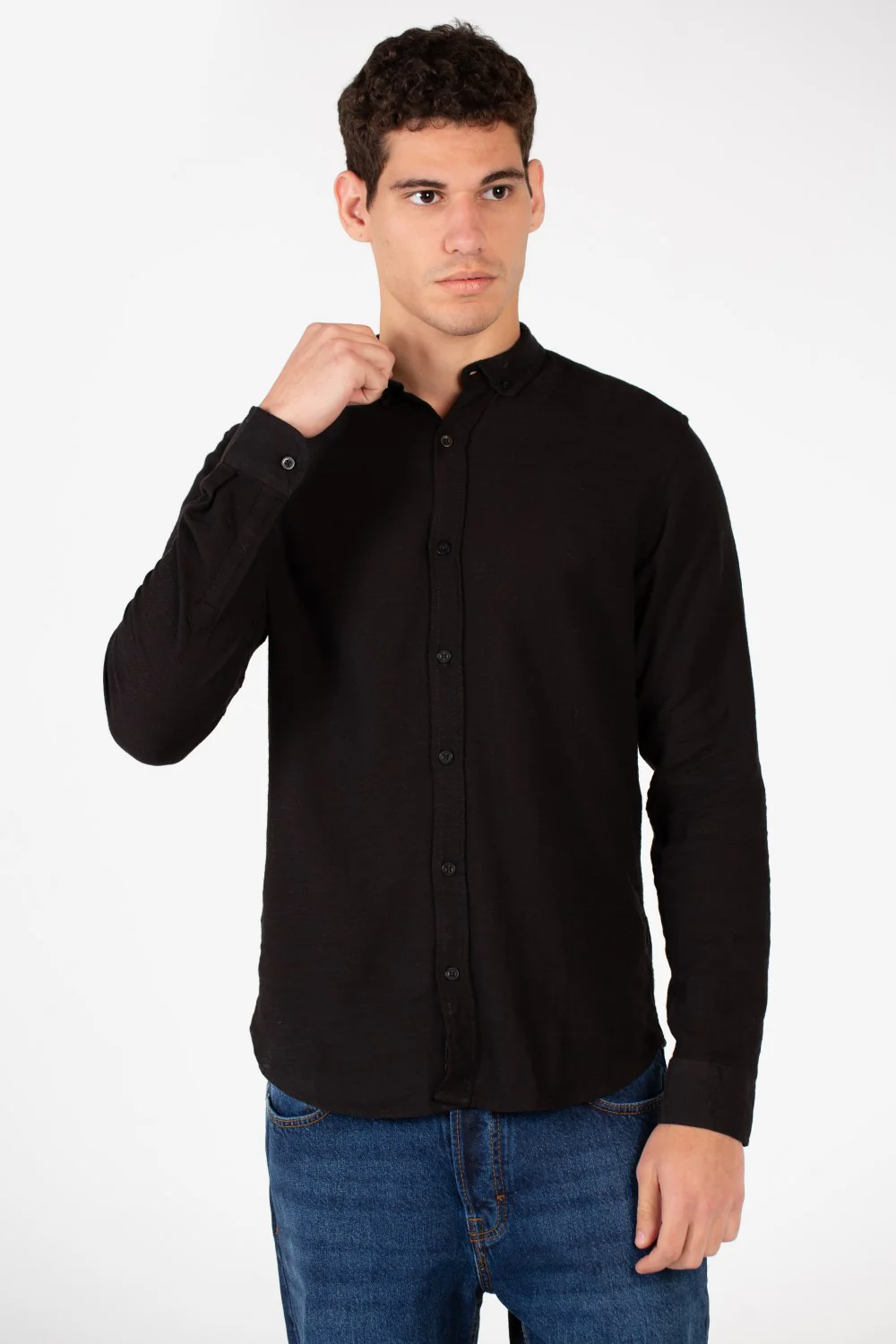 Men's Basic Slim Fit Long Sleeved Shirt - Image 5