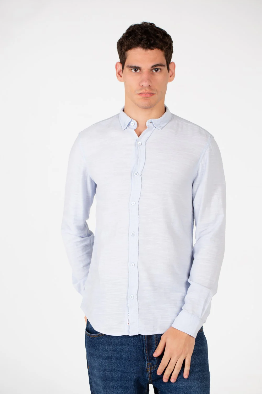 Men's Basic Slim Fit Long Sleeved Shirt - Image 9