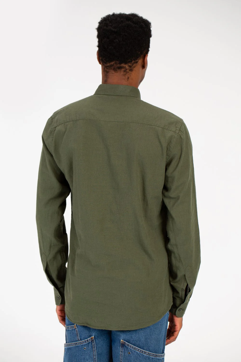 Men's Basic Slim Fit Long Sleeves Linen Shirt - Image 26