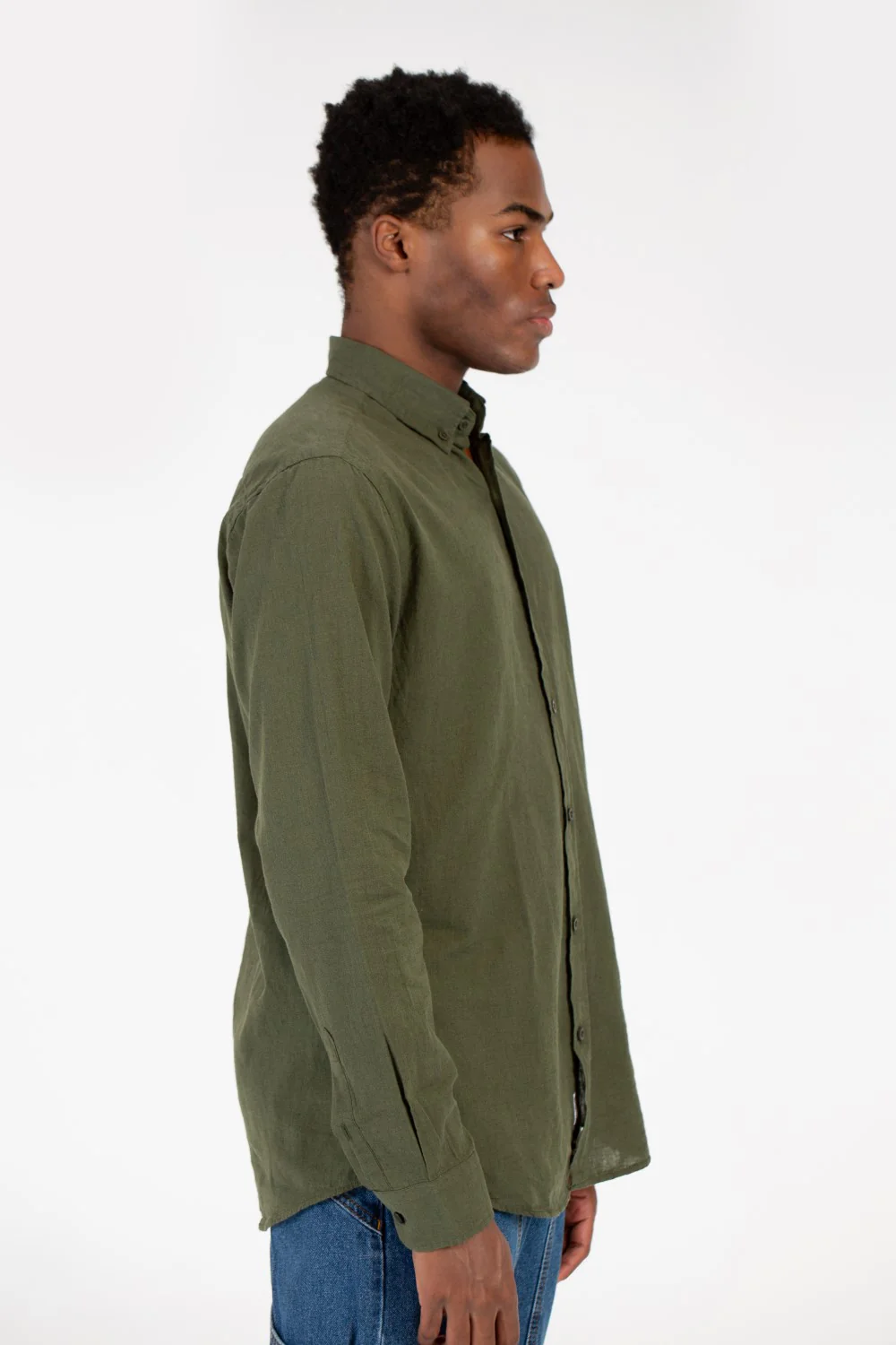 Men's Basic Slim Fit Long Sleeves Linen Shirt - Image 27