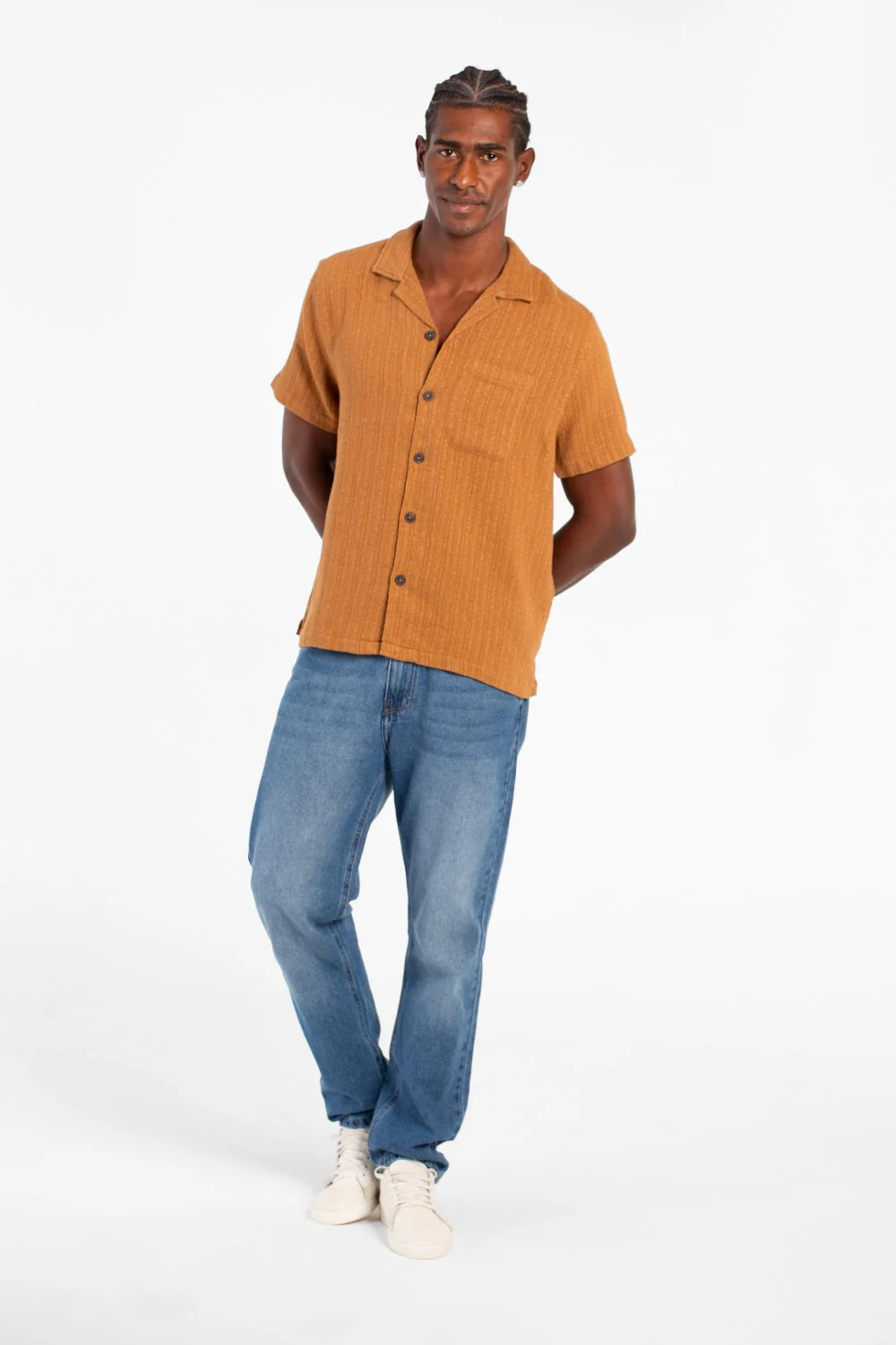 Men's Basic Slim Fit Mesh Short Sleeve Shirt With Front Pocket - Image 8