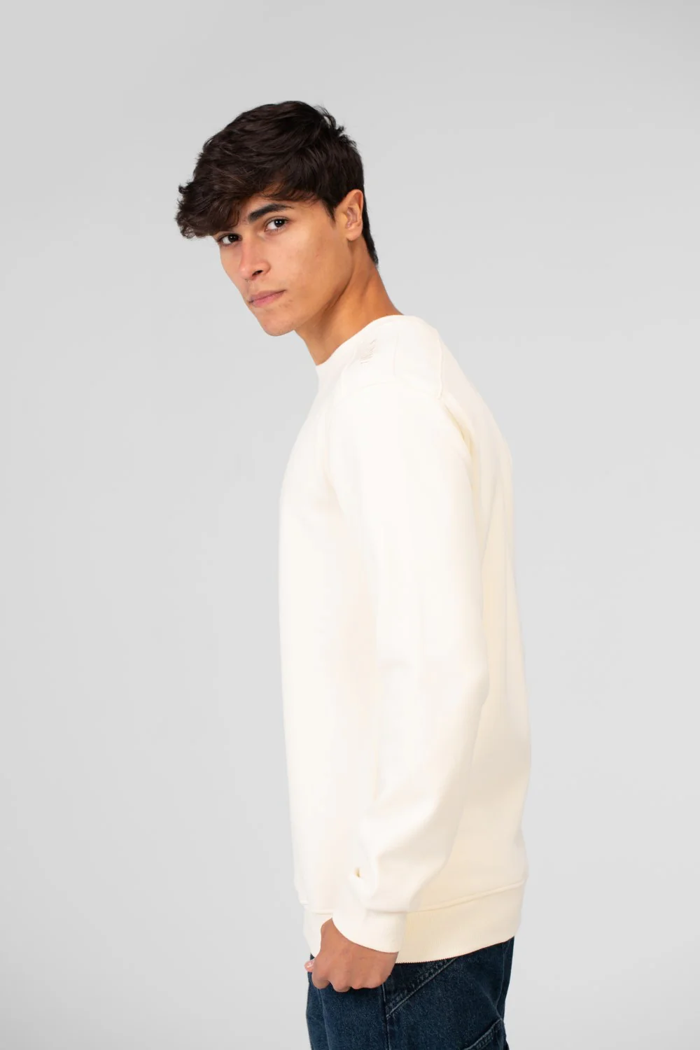Men's Basic Sweatshirt With A Round Neck In Practical Material - Image 7