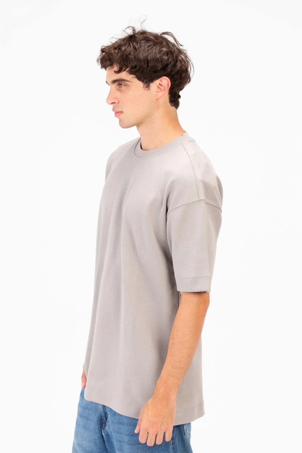 Men's Basic Tomato Oversized T-Shirt With Short Sleeves And Crew Neck - Image 11