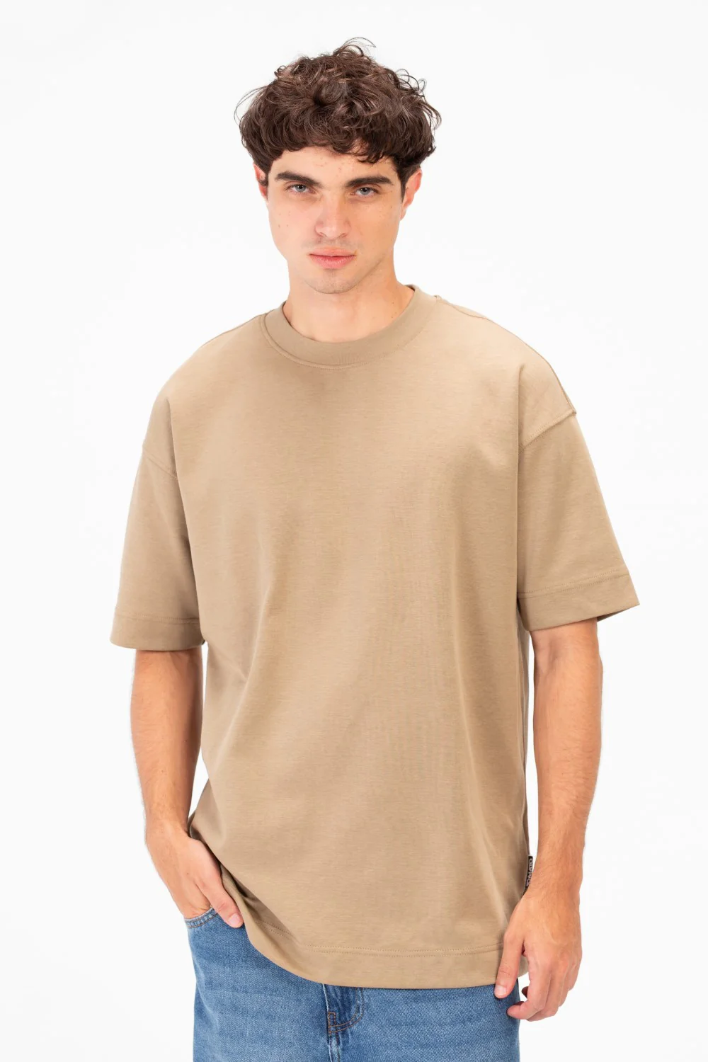 Men's Basic Tomato Oversized T-Shirt With Short Sleeves And Crew Neck - Image 13