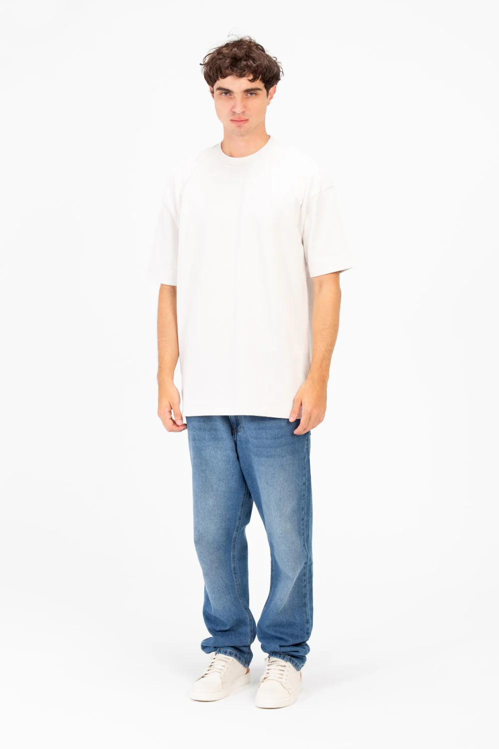 Men's Basic Tomato Oversized T-Shirt With Short Sleeves And Crew Neck - Image 20