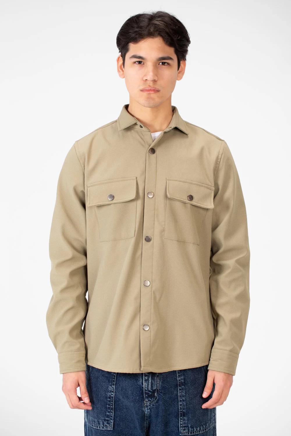 Men's Basic Winter Fur Padded Shirt With Front Pockets - Image 13
