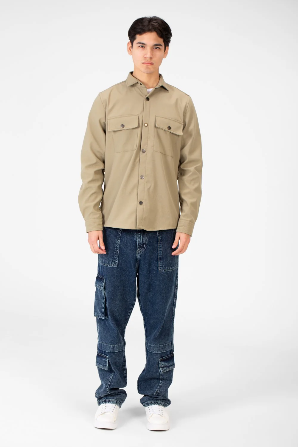 Men's Basic Winter Fur Padded Shirt With Front Pockets - Image 16