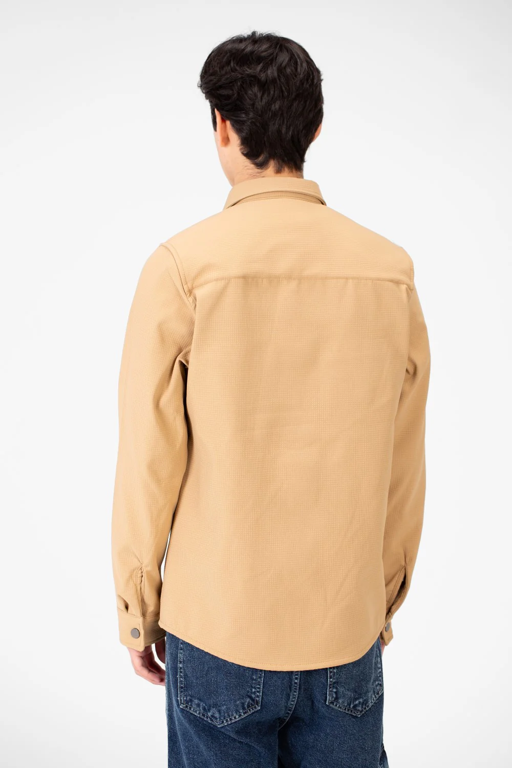 Men's Basic Winter Fur Padded Shirt With Front Pockets - Image 2