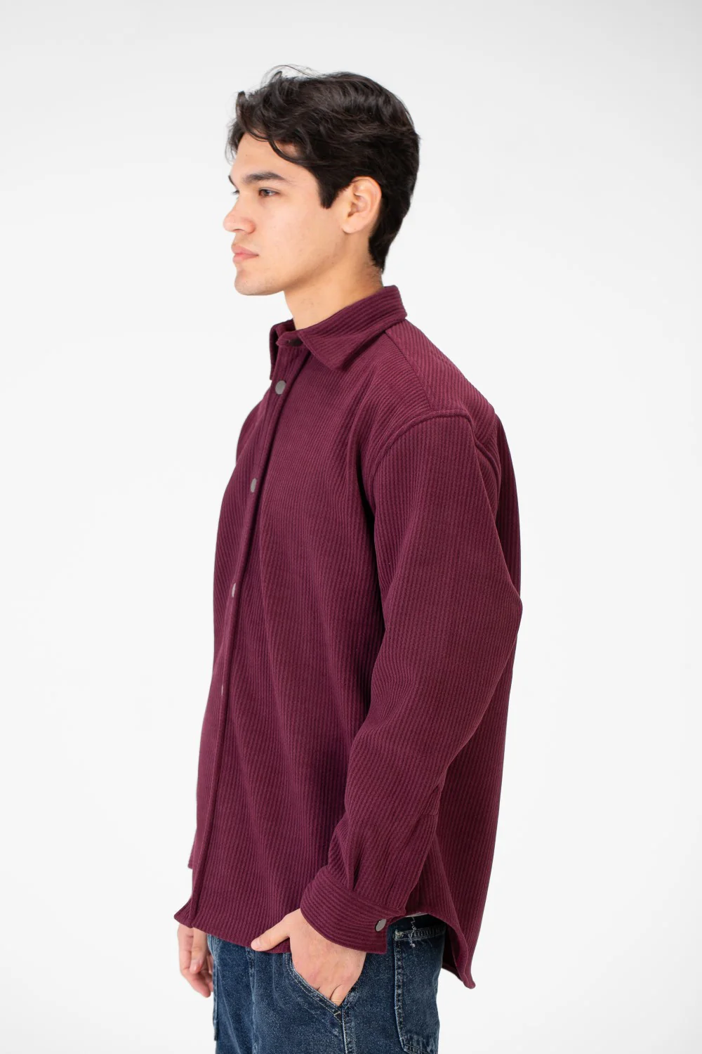 Men's Basic Winter Shirt In Practical and Comfortable Velvet Material - Image 15