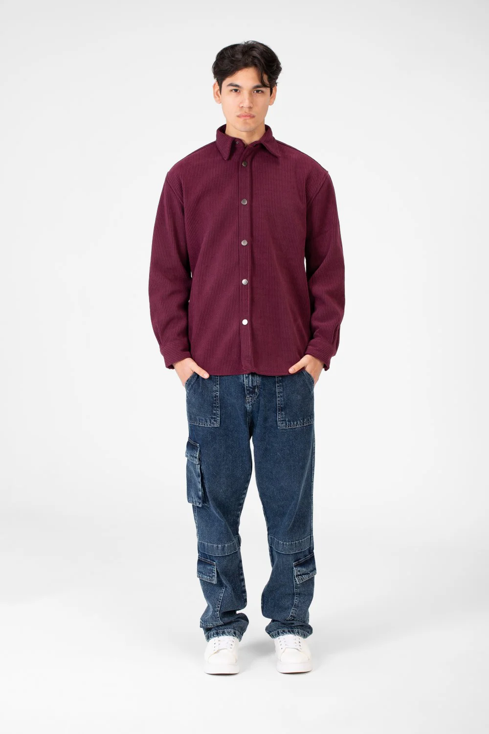 Men's Basic Winter Shirt In Practical and Comfortable Velvet Material - Image 16