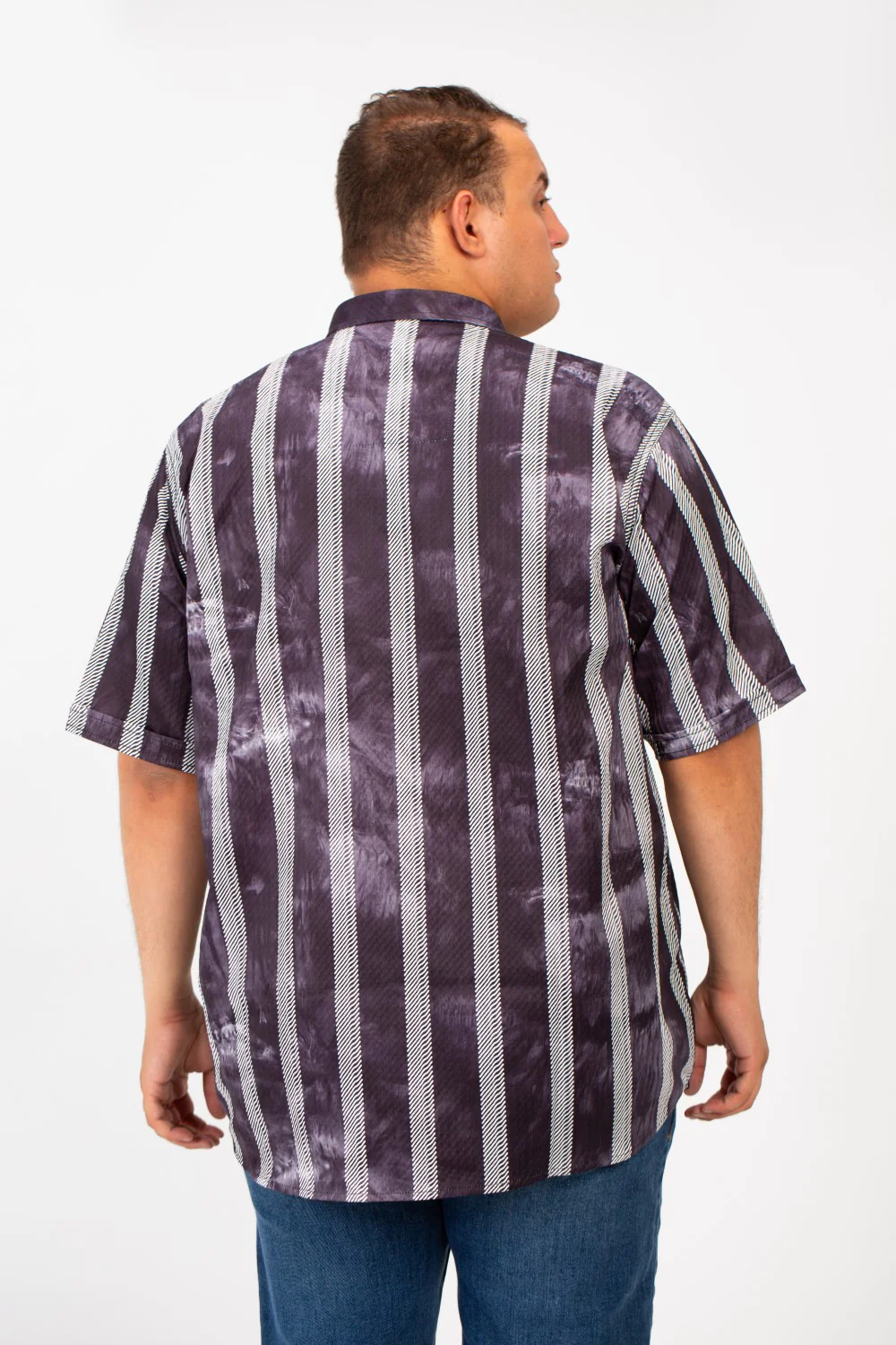 Men's Big Size Striped Half Sleeved Shirt In Modern Design And Practical Material - Image 6