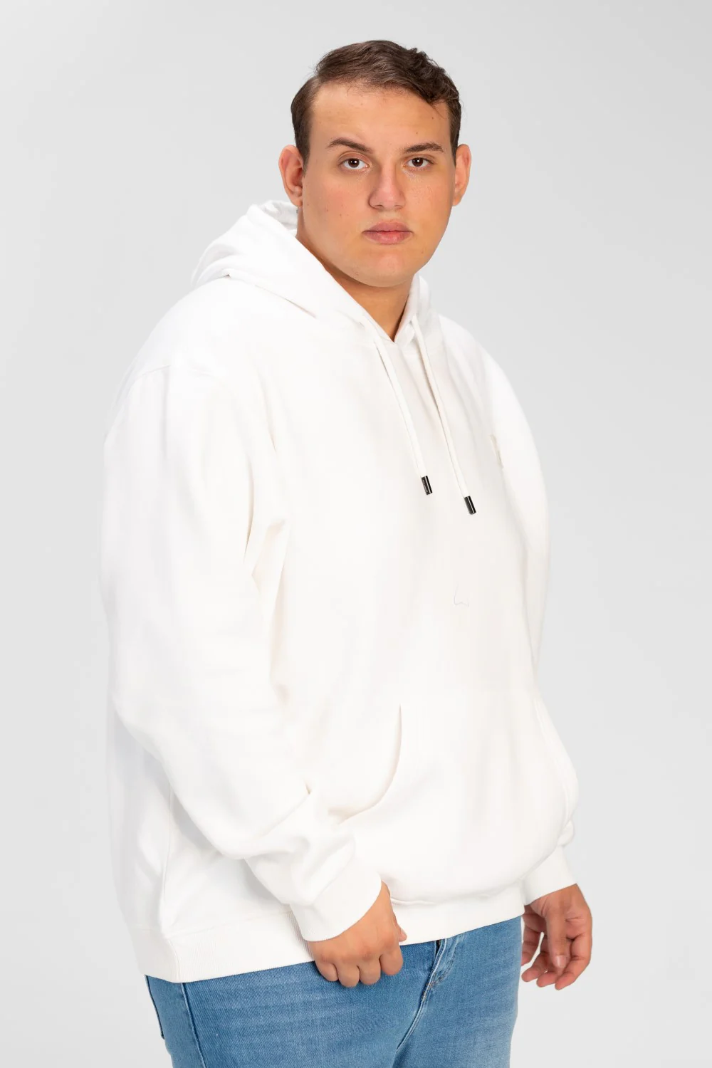 Men's Big Size Basic Long Sleeve Hoodie Sweatshirt - Image 47