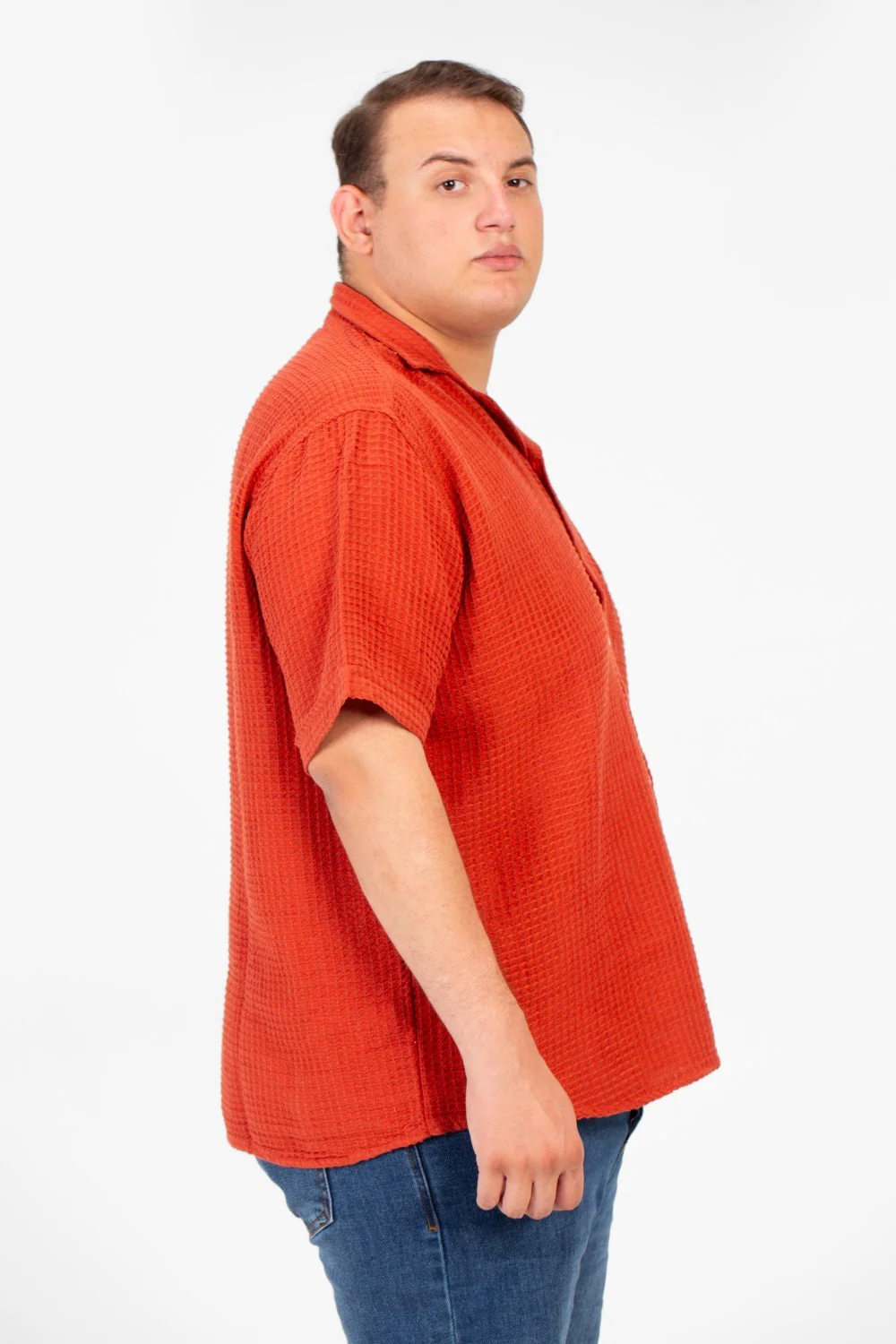 Men's Big Size Basic Plain Shirt With Comfortable Summer Fabric And Short Sleeves - Image 7