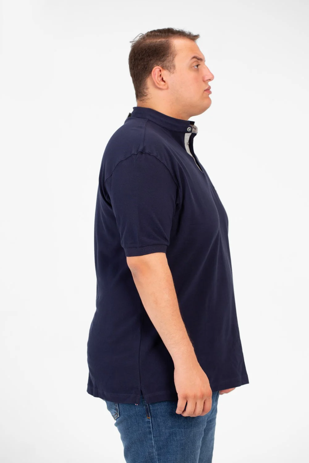 Men's Big Size Basic Polo Short Sleeves T-Shirt With Front Text Print - Image 11