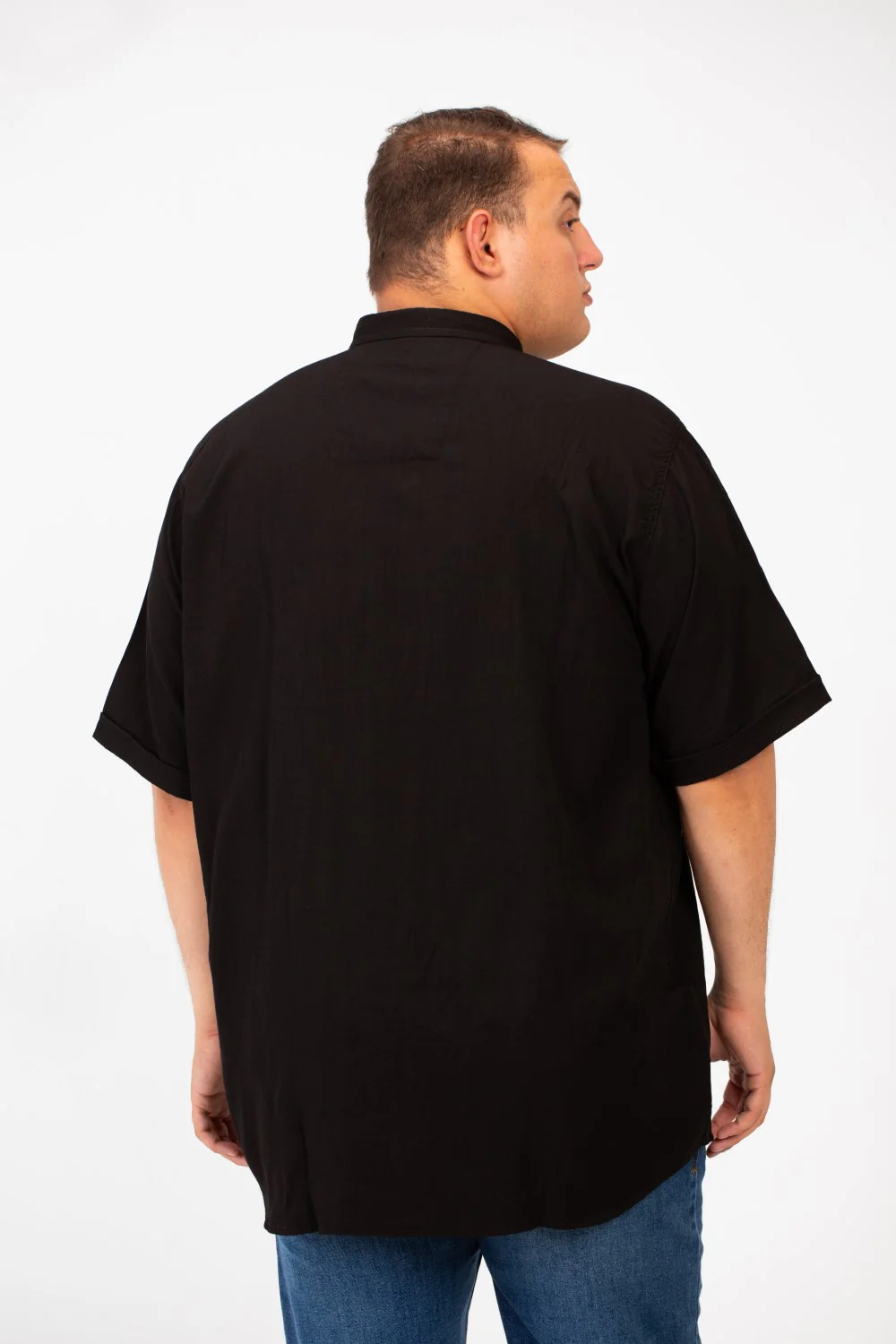 Men's Big Size Basic Short Sleeve Shirt With Front Pocket - Image 6