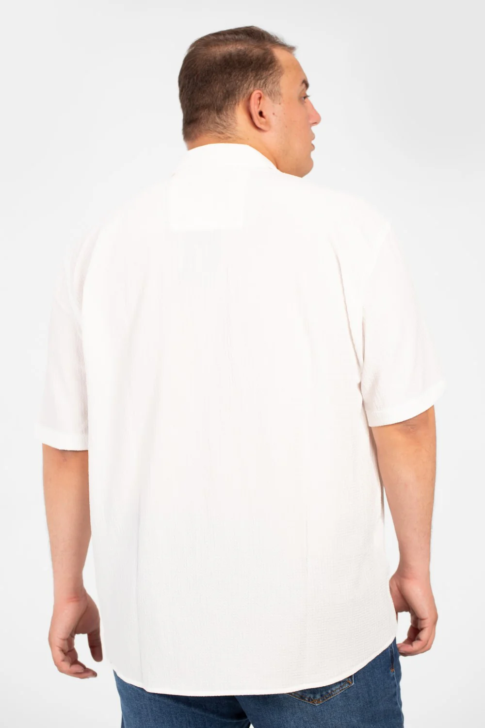 Men's Big Size Basic Short Sleeves Shirt With Collar And Front Pocket - Image 14